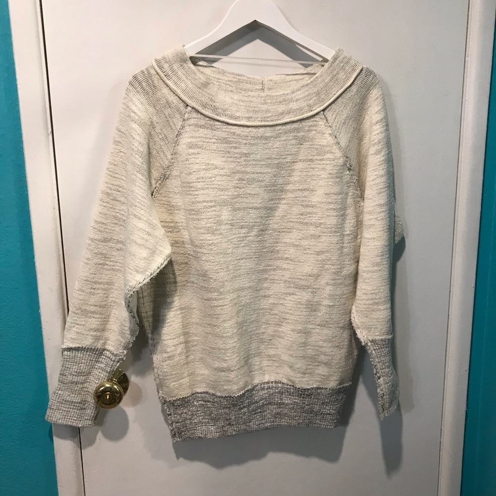 Free people ribbed cuffs and hem mock neck sweater